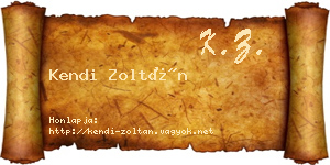 Kendi Zoltán névjegykártya