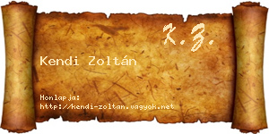 Kendi Zoltán névjegykártya