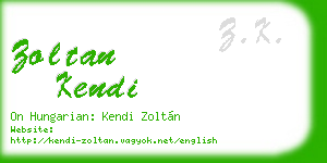 zoltan kendi business card